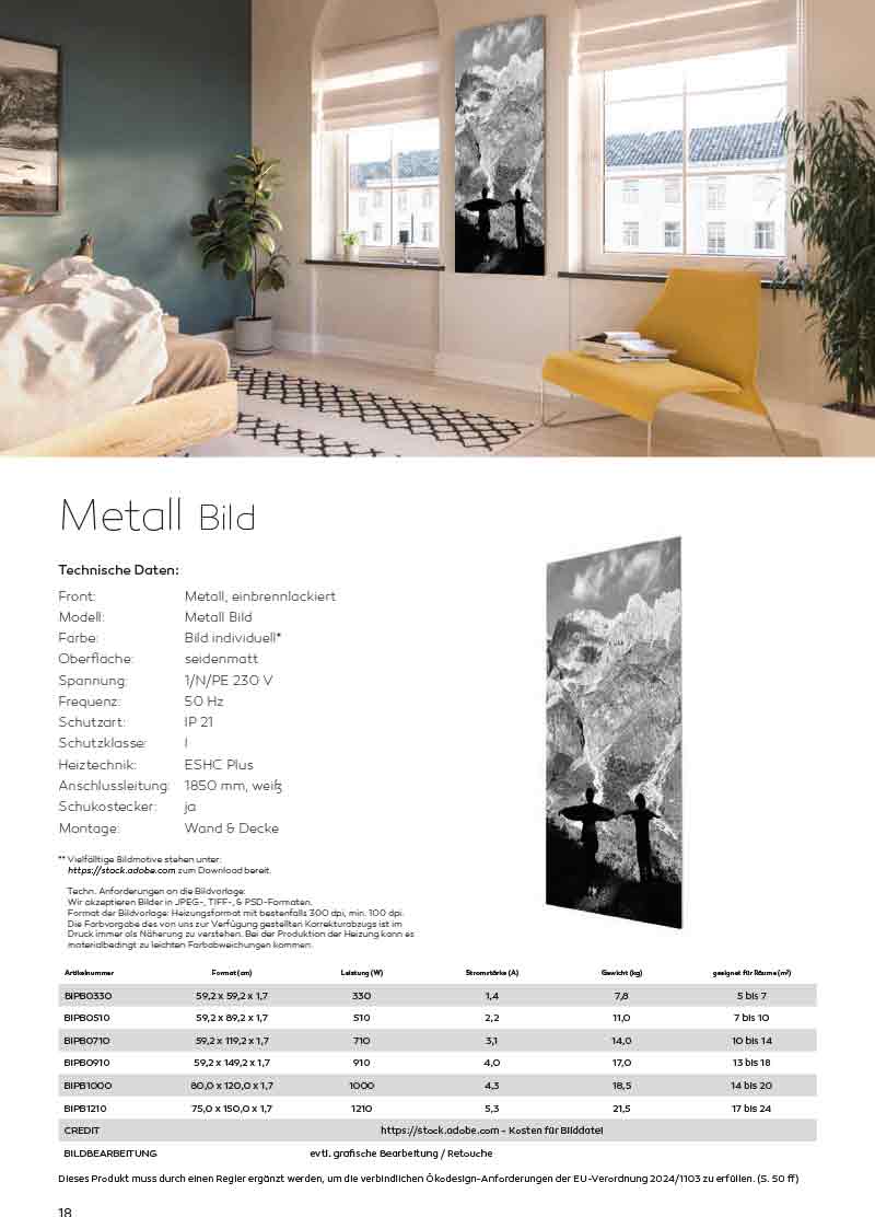 Infrarotheizung Metall Bild Bildheizung